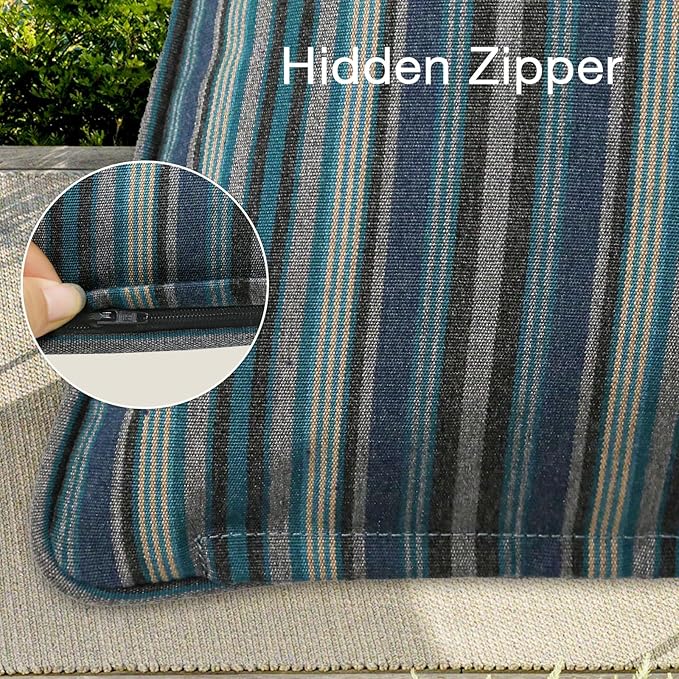 Sunbrella Decorative Outdoor Water Repellent Throw Pillows with Inserts, Set of 4, 20" x12" Pillows for Patio, Backyard, Bed, Couch, and Patio Furniture, Troupe Dock