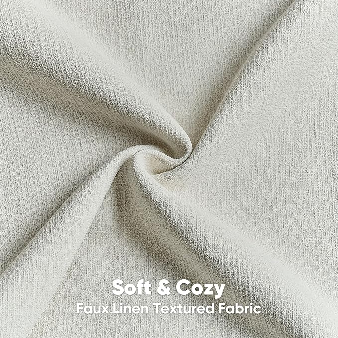 FUTEI Cream Chenille Decorative Throw Pillow Covers 18x18 Inch Set of 2,Soft Cozy Faux Linen Textured Cushion Case,Farmhouse Home Decor for Couch Living Room