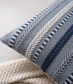 Boho Throw Pillow Covers 20x20 Inch Set of 2, Farmhouse Decorative Couch Pillow Cases, Navy Blue Accent Pillows of Bed, Sofa Bedroom Living Room Home Decor Cushion Cover