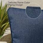 Sunbrella Decorative Outdoor Water Repellent Throw Pillows with Inserts, Set of 4, 18" x18" Pillows for Patio, Backyard, Bed, Couch, and Patio Furniture, Specrtum Indigo