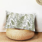 Decorative Throw Pillow Covers Set of 2 Olive Green Leaves Pillow Covers 12x20 inch Soft Short Plush Square Floral Throw Pillows,Farmhouse Outdoor Pillow Covers for Couch Bed Living Room