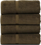 Luxury Hotel & Spa Collection Highly Absorbent, Quick Dry 100% Turkish Cotton 700 GSM, Eco Friendly Towel, for Bathroom Dobby Border Soft Bath Towel Set 27 X 54 -Cocoa, Bath Towels - Set of 4