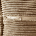 MIULEE Decorative Throw Pillow Covers for Couch Bed Livingroom 16x16 Inch Set of 2 Khaki Boho Accent Throw Pllows Broadside Striped Patchwork Soft Corduroy Pillowcases