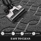Yimobra Large Door Mat 36x24, All-Season Waterproof Doormat Outdoor Entrance, Heavy Duty Non-Slip Outside Door Mat for Garage Patio Proch Entryway Indoor, Easy Clean, Black Gray