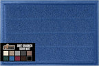 GORILLA GRIP Dirt Grabber Mesh Doormat, Low-Profile, Stain and Fade Resistant Heavy Duty Quick Dry Striped Doormats, Mats for Indoor or Outdoor Entry, Shoe Scraper, Garage Entrance Mat 47x35, Blue