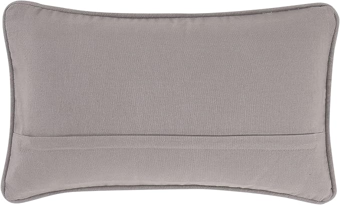 Boho Living Jada Premium Woven Design, Living Room Décor, Decorative Throw, (1) 12" x 20" Pillow Cover, Grey