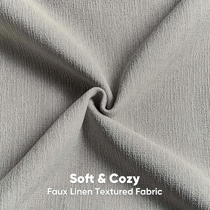 FUTEI Smoke Gray Chenille Decorative Throw Pillow Covers 22x22 Inch Set of 2,Soft Cozy Faux Linen Textured Cushion Case,Farmhouse Home Decor for Couch Living Room