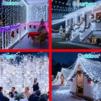 1500LED Christmas Lights Outdoor Use, 470ft 12 Modes Cool White LED String Lights with Timer Dimmable, Waterproof Christmas Lights for Tree Wedding Xmas Patio Fence Balcony Garden Decor Cool White