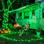 JMEXSUSS 200 LED Halloween Lights Outdoor, 66ft Connectable Green String Lights Plug in, 8 Modes Waterproof Green Christmas Lights for Outside, Indoor, Yard, St Patrick's Day, Xmas, Halloween Decor