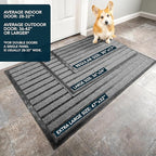ubdyo 2 Pack Heavy Duty Door Mat Outdoor Entrance - Muddy Dirt Trapping Outdoor Mats - Low Pile Front Door Mat Outside Entrance - Anti Slip Indoor Doormat - Patio, Porch - 30'' x 17'', Bright Black