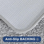 COSY HOMEER Extra Thick Bath Rugs for Bathroom - Anti-Slip Bath Mats Soft Plush Yarn Shaggy 100% Strong Mirco Polyeste Mat Living Room Bedroom Mat Floor Water Absorbent(Grey,16x24 - Inches)