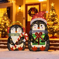 35In Christmas Lighted Penguins, Set of 2 Christmas Decorations Outdoor with 120 LED Lights,Xmas Pre-Lit Penguin Family Set,Light Up Decor with Stakes for Holiday, Yard, Lawn and Garden