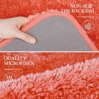 Walensee Large Bathroom Rug (24 x 40, Iiving Coral) Extra Soft and Absorbent Shaggy Mat Machine Washable Microfiber Bath Mat, Non Slip Bath Mat, Luxury Bathroom Floor Mats