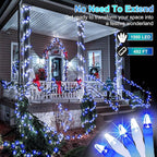 1500 LED Christmas Lights Outdoor Use, 492ft 8 Lighting Modes Fairy Lights for Outside, Christmas Tree Lights Outdoor IP44 Waterproof for Xmas Patio Fence Deck Balcony Garden Decor Blue & Cool White