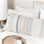 BlissBlush Large Body Pillow Cover for Bed 20x54 Coastal Blue Boho Accent Oversized Long Pillowcase for Bedroom Decorative Cushion Farmhouse Home Décor (Cover ONLY, Pack of 1)