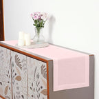 D'Moksha Homes Linen Pastel Pink Table Runner 108 Inches Long - 100% Pure Linen Dining Table Runner 14 x 108 Inch for Fall, Autumn and Halloween - Machine Washable