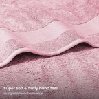 BIOWEAVES 100% Organic Cotton 700 GSM Plush Luxury Bath Towels for Bathroom 30" x 58" GOTS Certified - Dusty Pink, Pack of 2