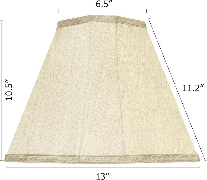 GO&SO Gold Bell Lamp Shades Set of 2 Fabric Lampshade, 6.5"Top x 13"Bottom x 11.2"Slant Height x 10.5''Vertical Height,(Spider) Modern Lamp Shade For Table & Floor Lamp Shade Replacement,Easy Assembly