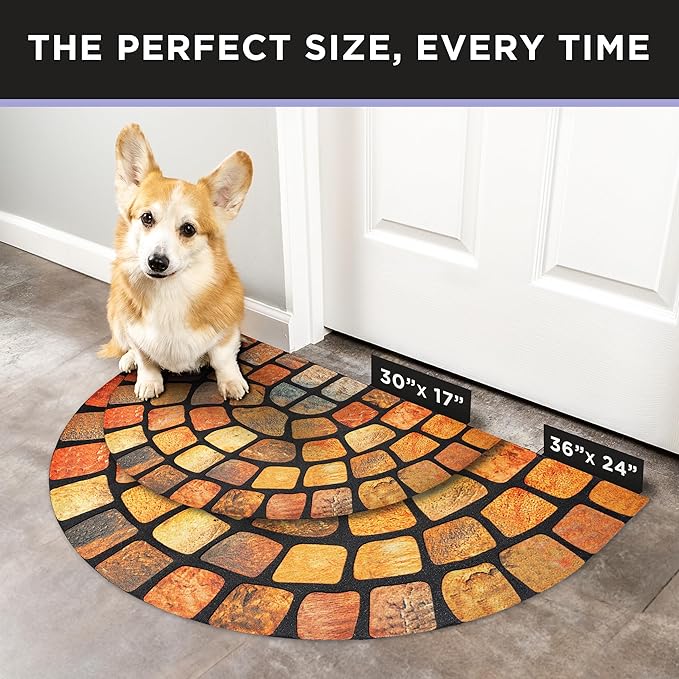 ubdyo Unique Design Door mat - Low Pile Front Doormat Outside Entrance for Efficient Dirt Trapping - All Weather Front Door Mat Indoor Entrance - Anti Slip Welcome Matt Outdoor - (36" x 24", Red)