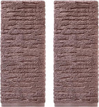 SKL Home CloudSoft Cotton Luxury 2-Piece Hand Towel Set, Soft Plum