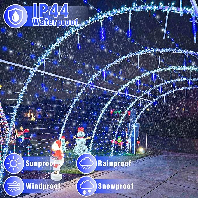 Christmas Lights Indoor, 132FT 400 LED Outdoor String Lights with 8 Modes Waterproof, Plug in Fairy Twinkle Lights Clear Wire for House Bedroom Patio Window Garden Wedding Decorations