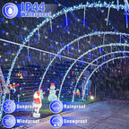 165FT 500 LED Christmas Lights, Plug in Christmas String Lights with Waterproof, 8 Modes Twinkle Fairy Lights for Xmas Garden Tree Holiday Decorations, Blue White