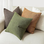 Foindtower Pack of 2 Modern Textured Boucle Throw Pillow Covers Accent Solid Decorative Pillow Cases Cozy Woven Couch Cushion Case for Chair Sofa Bedroom Living Room Home Decor, 18 x 18 Inch,Green