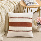 Fancy Homi Set of 2 Rust Boho Euro Decorative Throw Pillow Covers 26x26 Inch for Couch Bed Sofa, Aesthetic Modern Organic Fall Room Decor, Soft Cotton Cute Terracotta Textured Farmhouse Cushion Case