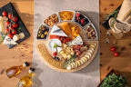 ChefSofi Charcuterie Cheese Board and Platter Set - Made from Bamboo Wood - US Patented 16 inch Cheese Cutting Board and Knife for Entertaining and Serving - 4 Knives - 5 Bowls - 2 Markers - 4 Forks