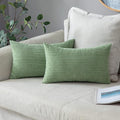 MIULEE Pack of 2 Pillow Covers Soft Soild Decorative Throw Pillow Covers Set Cushion Cases Pillowcases for Sofa Bedroom Car 12 x 20 Inch 30 x 50 Cm Sage Green