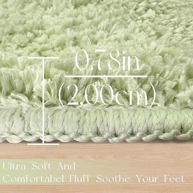 Tititex Luxury Sage White Frame Line Bathroom Rug, 20x32 inch Extra Soft and Absorbent Microfiber Bath Rugs, Non-Slip Plush Shaggy Bath Carpet, Bath Mats for Bathroom Floor, Tub and Shower