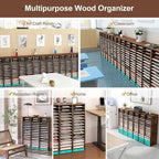 TQVAI Literature Organizer, Heavy Duty 48 Compartments Countertop Mail Organizer with Adjustable Shelves, Wooden Desk Paper Storage Organizer, Mailboxes Cubbies for Office, Classroom, Anqitue