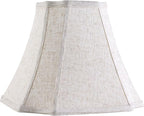 GO&SO Set of 2 Medium Lamp Shades Beige Oatmeal,Square Cut Comer Lamoshade for Floor and Table Lamps,6.5x13.2x10.6".Natural Linen, Traditional Shade for Bedroom Easy Assembly Required (2 Pack)
