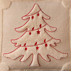 DFXSZ Christmas Pillow Covers 18x18 Red Star Light Beige Christmas Tree Decoration Soft Plush Faux Fur Jacquard Throw Pillows for Bedroom Sofa Holiday Festivals Winter Home Decor PTK067C18