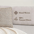 Boho Living Jada Premium Woven Design, Living Room Décor, Decorative Throw, (2) 18" x 18" Pillow Covers with Insert, Grey 2 Count