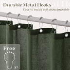 Olive Green Linen Stall Shower Curtains Green Boho Shower Curtain for Bathroom Small Stall Bath Drapes 36x72 Cloth Fabric Half Narrow Water Repellent RV Drapes for Bathtub 36 x 72 Inches