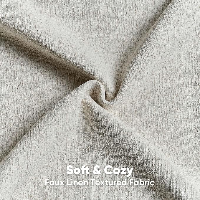 FUTEI Natural White Wood Chenille Decorative Throw Pillow Covers 22x22 Inch Set of 2,Soft Cozy Faux Linen Textured Cushion Case,Farmhouse Home Decor for Couch Living Room