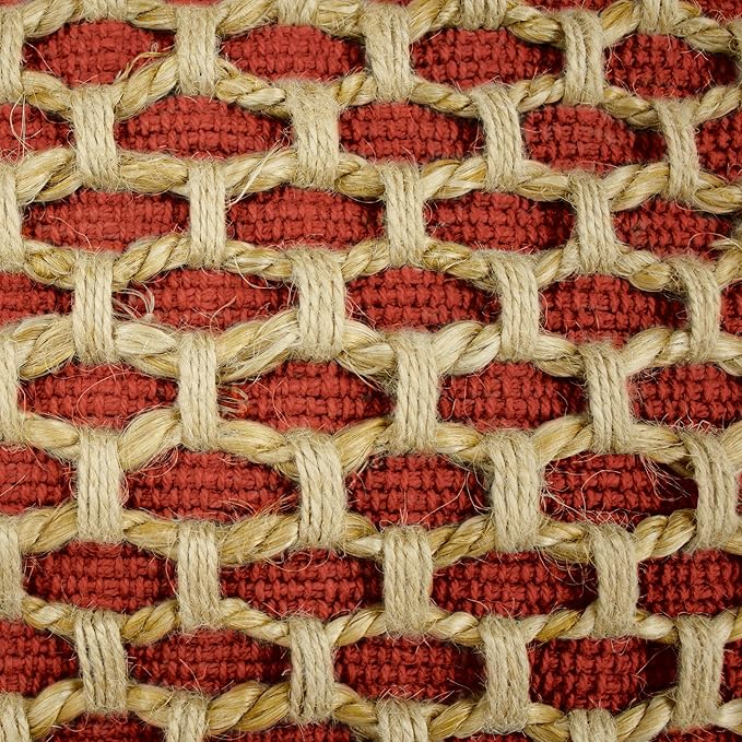 Boho Living Jada Premium Woven Design, Decorative Throw, Living Room Décor, (1) 12" x 20" Pillow Cover, Rust