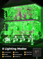 Brightown 100LED Solar String Lights Outdoor, Solar Powered Lights IP65 Waterproof for Party Garden Yard Home Holiday Tree Decoration Lighting (Green, 100LED-2PACK)