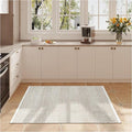 Bedding Craft Jute Cotton Stripe Area Rug for Living Room 24x36 Inch - Natural Ivory - Machine Washable 2x3 Feet Rugs - 70% Jute and 30% Cotton
