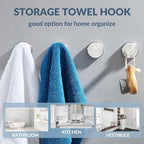 APLusee Brushed Nickel Hand Towel Hook, 4 Pack 304 Stainless Steel Storage Coat Hook, Bathroom Accessories Wall Mounted