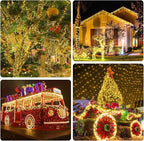 KNONEW 600ft 1500 LED Christmas String Lights Outdoor Green Wire 8 Modes & Timer Fairy Light Plug in Waterproof Patio Lights for Xmas Yard Tree Wedding Party Holiday Decorations (Warm White)