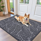 OLANLY Door Mat Indoor Outdoor Entrance, 47x32, Waterproof All-Weather All-Season Doormat, Sturdy Natural Rubber, Stain and Fade Resistant, Low Profile, Easy Clean Patio Entryway Mat, Grey