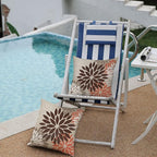 DFXSZ Brown Red Orange Pillow Covers 16x16 Inch Set of 2 Flower Throw Pillows Outdoor Waterproof Decor for Living Room Couch Patio Funiture Garden Modern Floral Polyester Pillow Covers 002A16