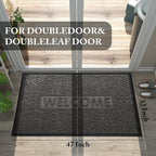 Yimobra Large Welcome Mat 47x32, Waterproof Non-Slip Outdoor Mats for Front Door Outside Entrance, Low-Profile Entryway Mat Indoor for Garage Patio, Grey