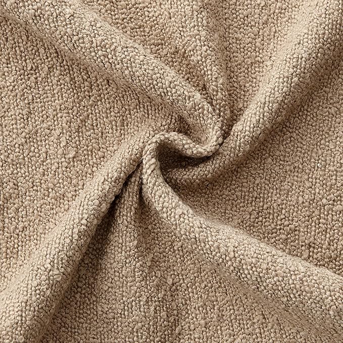 ANRODUO Pack of 2 Textured Boucle Throw Pillow Covers Soft Camel Euro Decorative Accent Solid Pillow Cases Cozy Modern Couch Cushion Case for Chair Sofa Bedroom Living Room Home Decor, 24 x 24 Inch