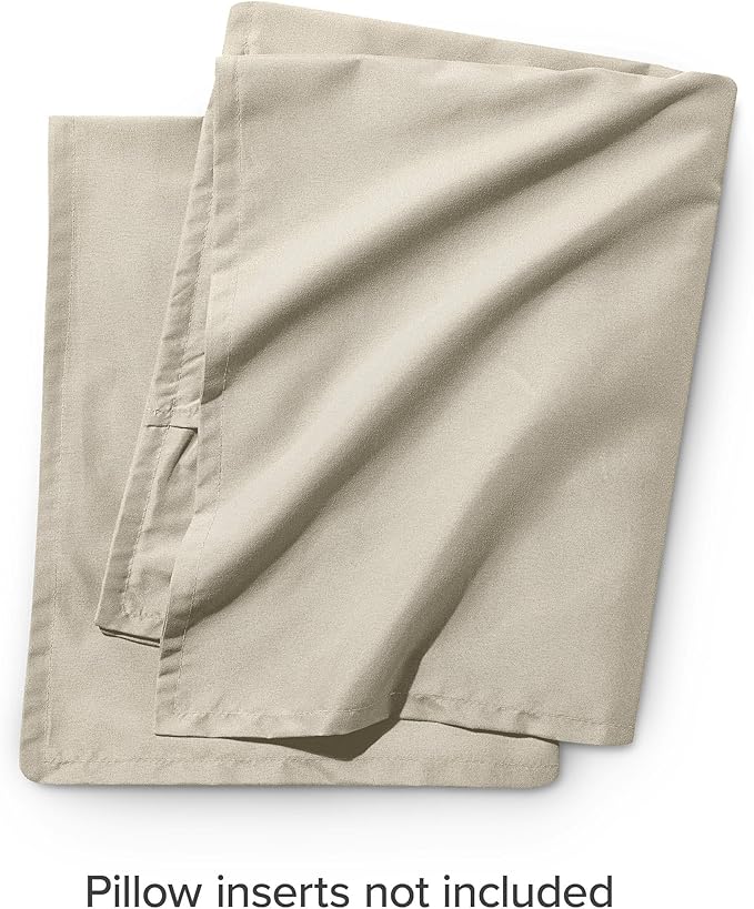 Bare Home Euro Pillow Sham Covers - Set of 2 - Premium 1800 Ultra-Soft Microfiber - Double Brushed - Bed Pillow Shams - Pillows Not Included (Set of 2, Sand)
