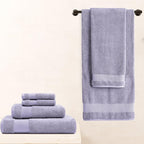 BIOWEAVES 100% Organic Cotton 700 GSM Plush Luxury Bath Towels for Bathroom 30" x 58" GOTS Certified - Lavender, Pack of 2