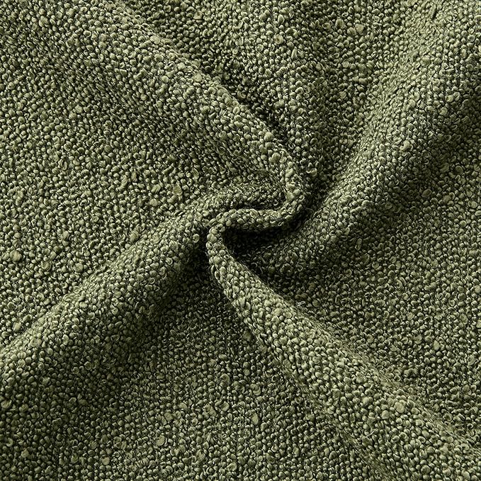 ANRODUO Pack of 2 Textured Boucle Throw Pillow Covers Soft Moss Green Decorative Accent Solid Pillow Cases Cozy Modern Couch Cushion Case for Chair Sofa Bedroom Living Room Home Decor, 20 x 20 Inch