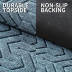 Yimobra Large Door Mat Outside Entrance 47x32, Waterproof Heavy Duty Outdoor Mats for Front Door, Non Slip Rubber Entry Mat for Garage Patio Indoor, Easy Clean, Mix Blue